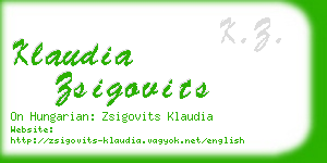 klaudia zsigovits business card